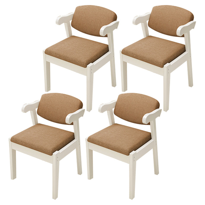 Contemporary Dining Side Chair Solid Wood Open Back Dining Side Chairs Coffee 4 Piece Set White Clearhalo ' kitchen&dining_furn' 'Dining Chairs' 'Dining Tables & Seating' 'dining_chair' 'furn' 'furn_dining_chair' 'Furniture' 'furniture_dining_chair' 'Kitchen & Dining Furniture' 'kitchen' 3597955