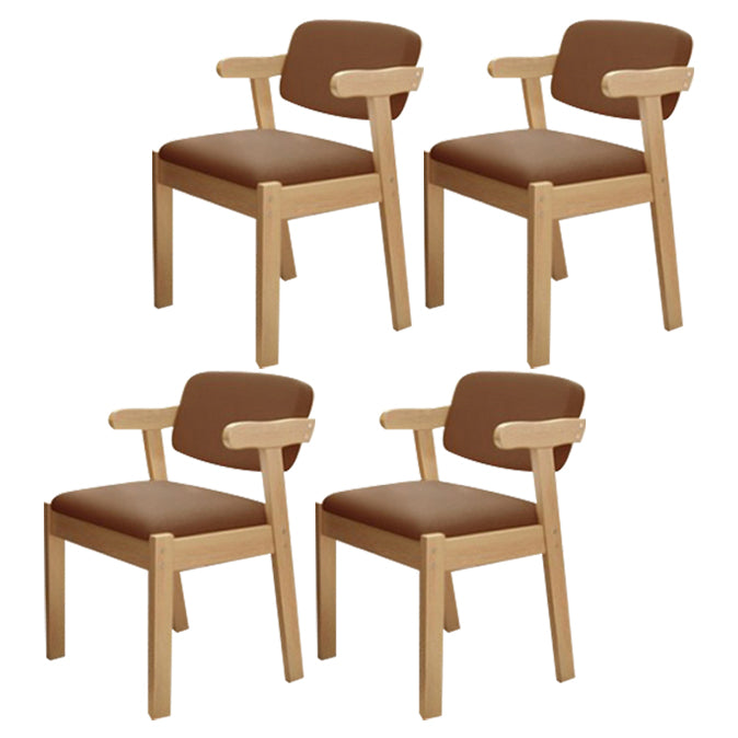 Contemporary Dining Side Chair Solid Wood Open Back Dining Side Chairs Coffee 4 Piece Set Natural Wood Clearhalo ' kitchen&dining_furn' 'Dining Chairs' 'Dining Tables & Seating' 'dining_chair' 'furn' 'furn_dining_chair' 'Furniture' 'furniture_dining_chair' 'Kitchen & Dining Furniture' 'kitchen' 3597958