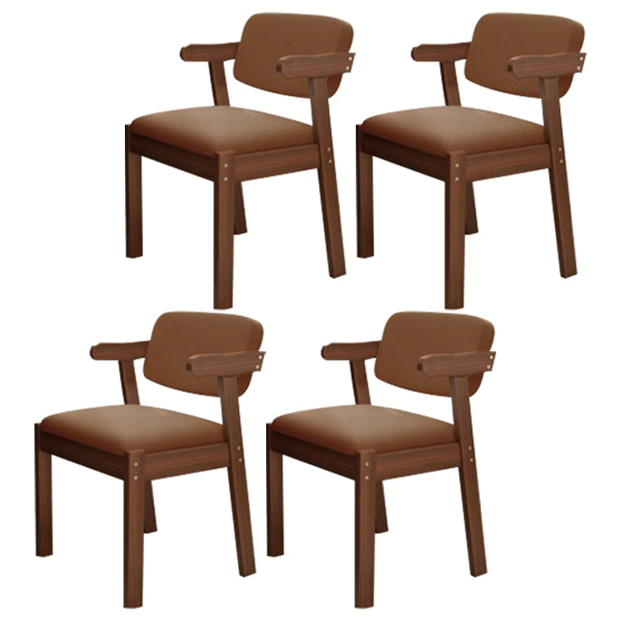 Contemporary Dining Side Chair Solid Wood Open Back Dining Side Chairs Coffee 4 Piece Set Walnut Clearhalo ' kitchen&dining_furn' 'Dining Chairs' 'Dining Tables & Seating' 'dining_chair' 'furn' 'furn_dining_chair' 'Furniture' 'furniture_dining_chair' 'Kitchen & Dining Furniture' 'kitchen' 3597961