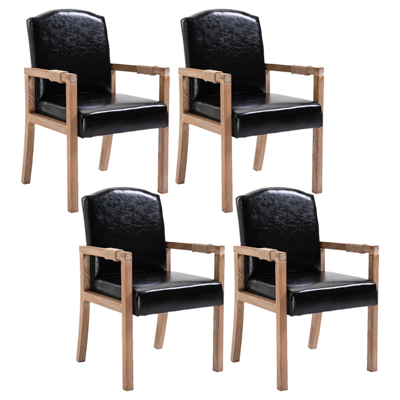Wood Farmhouse Dining Arm Chair with Color Cushion Parsons Chair for Home Black 4 Piece Set Clearhalo ' kitchen&dining_furn' 'Dining Chairs' 'Dining Tables & Seating' 'dining_chair' 'furn' 'furn_dining_chair' 'Furniture' 'furniture_dining_chair' 'Kitchen & Dining Furniture' 'kitchen' 3597966