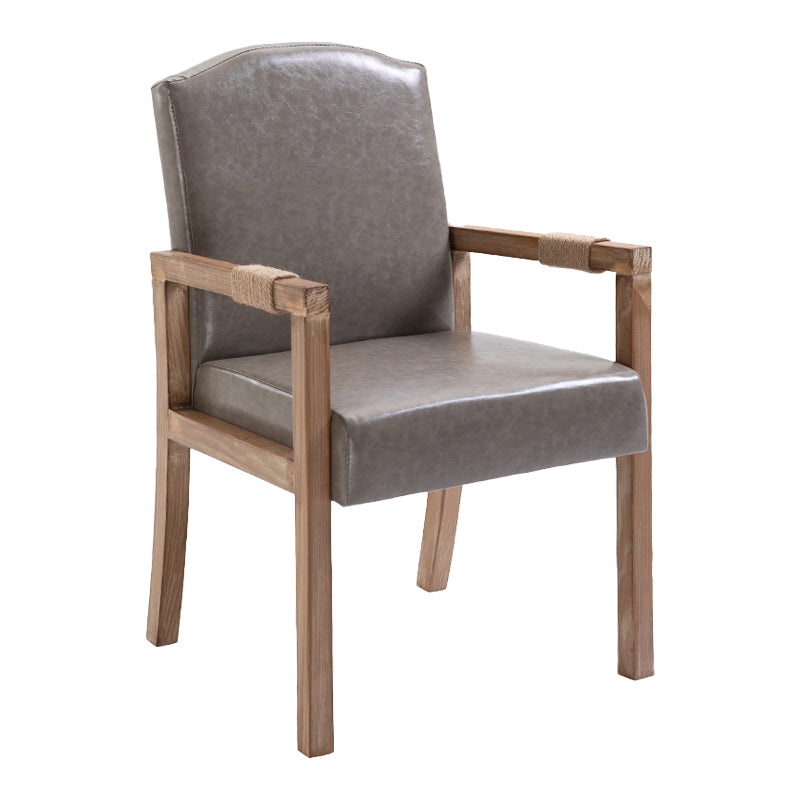 Wood Farmhouse Dining Arm Chair with Color Cushion Parsons Chair for Home Grey 1 Piece Clearhalo ' kitchen&dining_furn' 'Dining Chairs' 'Dining Tables & Seating' 'dining_chair' 'furn' 'furn_dining_chair' 'Furniture' 'furniture_dining_chair' 'Kitchen & Dining Furniture' 'kitchen' 3597969