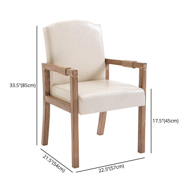 Wood Farmhouse Dining Arm Chair with Color Cushion Parsons Chair for Home Clearhalo ' kitchen&dining_furn' 'Dining Chairs' 'Dining Tables & Seating' 'dining_chair' 'furn' 'furn_dining_chair' 'Furniture' 'furniture_dining_chair' 'Kitchen & Dining Furniture' 'kitchen' 3597975