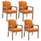 Wood Farmhouse Dining Arm Chair with Color Cushion Parsons Chair for Home Orange 4 Piece Set Clearhalo ' kitchen&dining_furn' 'Dining Chairs' 'Dining Tables & Seating' 'dining_chair' 'furn' 'furn_dining_chair' 'Furniture' 'furniture_dining_chair' 'Kitchen & Dining Furniture' 'kitchen' 3597977