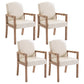 Wood Farmhouse Dining Arm Chair with Color Cushion Parsons Chair for Home Off-White 4 Piece Set Clearhalo ' kitchen&dining_furn' 'Dining Chairs' 'Dining Tables & Seating' 'dining_chair' 'furn' 'furn_dining_chair' 'Furniture' 'furniture_dining_chair' 'Kitchen & Dining Furniture' 'kitchen' 3597989