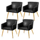 Contemporary Chairs Kitchen Parsons Dining Armchair with Carbon Steel Legs Black 4 Piece Set Brass Gold Clearhalo ' kitchen&dining_furn' 'Dining Chairs' 'Dining Tables & Seating' 'dining_chair' 'furn' 'furn_dining_chair' 'Furniture' 'furniture_dining_chair' 'Kitchen & Dining Furniture' 'kitchen' 3598000