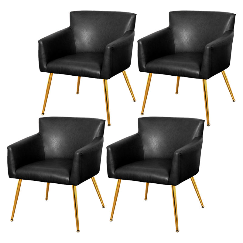 Contemporary Chairs Kitchen Parsons Dining Armchair with Carbon Steel Legs Black 4 Piece Set Brass Gold Clearhalo ' kitchen&dining_furn' 'Dining Chairs' 'Dining Tables & Seating' 'dining_chair' 'furn' 'furn_dining_chair' 'Furniture' 'furniture_dining_chair' 'Kitchen & Dining Furniture' 'kitchen' 3598000