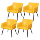 Contemporary Chairs Kitchen Parsons Dining Armchair with Carbon Steel Legs Yellow 4 Piece Set Black Clearhalo ' kitchen&dining_furn' 'Dining Chairs' 'Dining Tables & Seating' 'dining_chair' 'furn' 'furn_dining_chair' 'Furniture' 'furniture_dining_chair' 'Kitchen & Dining Furniture' 'kitchen' 3598005