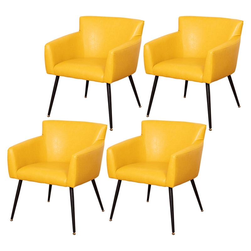 Contemporary Chairs Kitchen Parsons Dining Armchair with Carbon Steel Legs Yellow 4 Piece Set Black Clearhalo ' kitchen&dining_furn' 'Dining Chairs' 'Dining Tables & Seating' 'dining_chair' 'furn' 'furn_dining_chair' 'Furniture' 'furniture_dining_chair' 'Kitchen & Dining Furniture' 'kitchen' 3598005