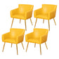 Contemporary Chairs Kitchen Parsons Dining Armchair with Carbon Steel Legs Yellow 4 Piece Set Brass Gold Clearhalo ' kitchen&dining_furn' 'Dining Chairs' 'Dining Tables & Seating' 'dining_chair' 'furn' 'furn_dining_chair' 'Furniture' 'furniture_dining_chair' 'Kitchen & Dining Furniture' 'kitchen' 3598011