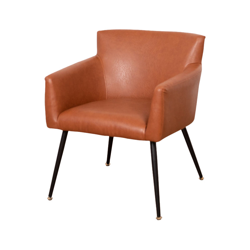 Contemporary Chairs Kitchen Parsons Dining Armchair with Carbon Steel Legs Brown 1 Piece Black Clearhalo ' kitchen&dining_furn' 'Dining Chairs' 'Dining Tables & Seating' 'dining_chair' 'furn' 'furn_dining_chair' 'Furniture' 'furniture_dining_chair' 'Kitchen & Dining Furniture' 'kitchen' 3598013