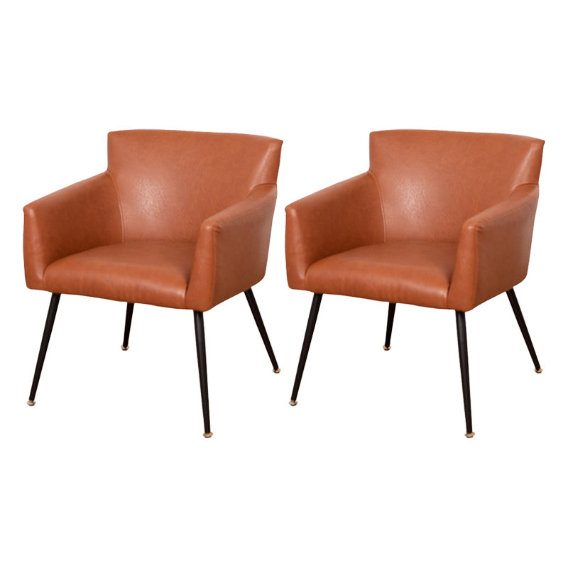 Contemporary Chairs Kitchen Parsons Dining Armchair with Carbon Steel Legs Brown 2 Piece Set Black Clearhalo ' kitchen&dining_furn' 'Dining Chairs' 'Dining Tables & Seating' 'dining_chair' 'furn' 'furn_dining_chair' 'Furniture' 'furniture_dining_chair' 'Kitchen & Dining Furniture' 'kitchen' 3598014