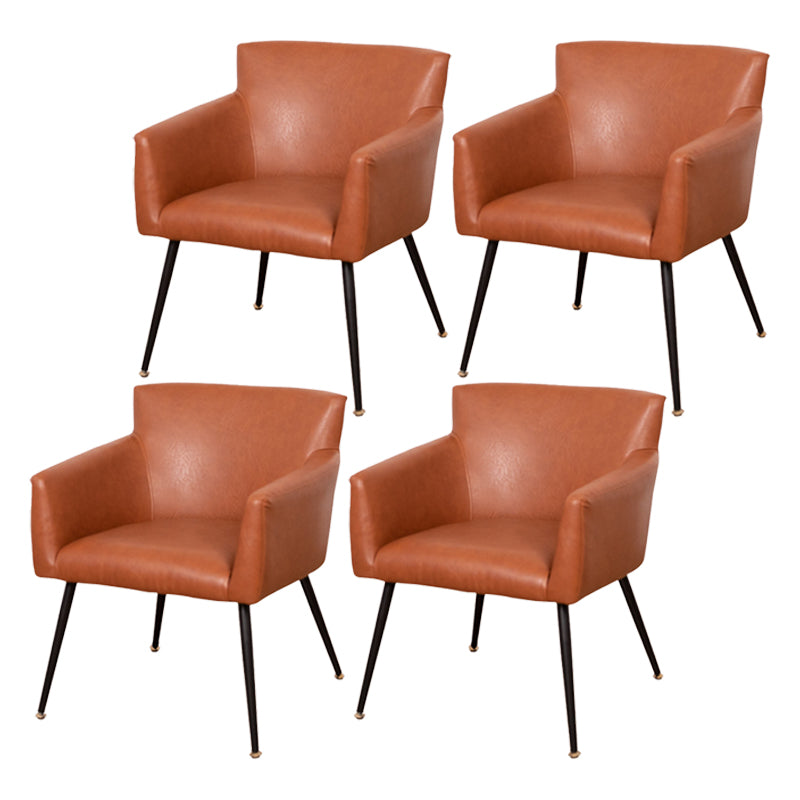 Contemporary Chairs Kitchen Parsons Dining Armchair with Carbon Steel Legs Brown 4 Piece Set Black Clearhalo ' kitchen&dining_furn' 'Dining Chairs' 'Dining Tables & Seating' 'dining_chair' 'furn' 'furn_dining_chair' 'Furniture' 'furniture_dining_chair' 'Kitchen & Dining Furniture' 'kitchen' 3598015