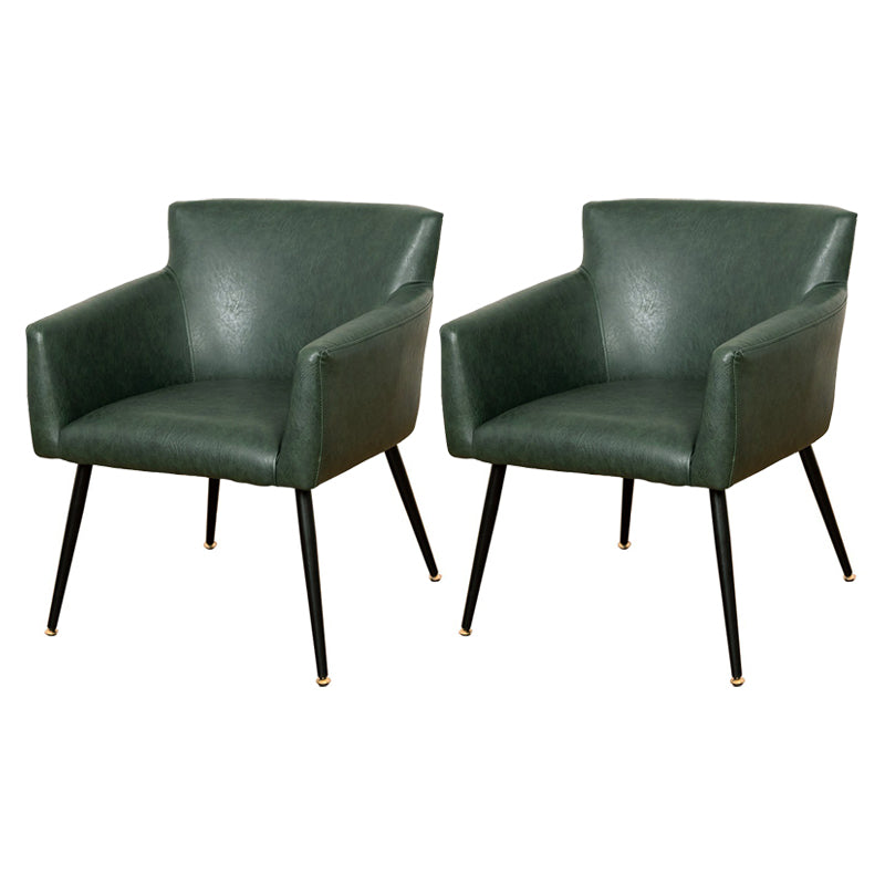 Contemporary Chairs Kitchen Parsons Dining Armchair with Carbon Steel Legs Green 2 Piece Set Black Clearhalo ' kitchen&dining_furn' 'Dining Chairs' 'Dining Tables & Seating' 'dining_chair' 'furn' 'furn_dining_chair' 'Furniture' 'furniture_dining_chair' 'Kitchen & Dining Furniture' 'kitchen' 3598019