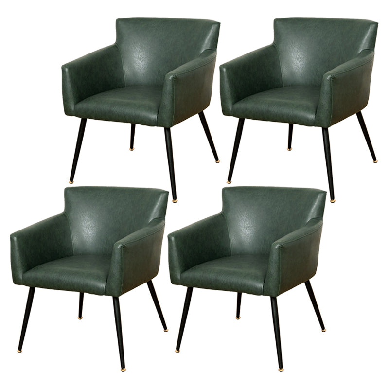 Contemporary Chairs Kitchen Parsons Dining Armchair with Carbon Steel Legs Green 4 Piece Set Black Clearhalo ' kitchen&dining_furn' 'Dining Chairs' 'Dining Tables & Seating' 'dining_chair' 'furn' 'furn_dining_chair' 'Furniture' 'furniture_dining_chair' 'Kitchen & Dining Furniture' 'kitchen' 3598020