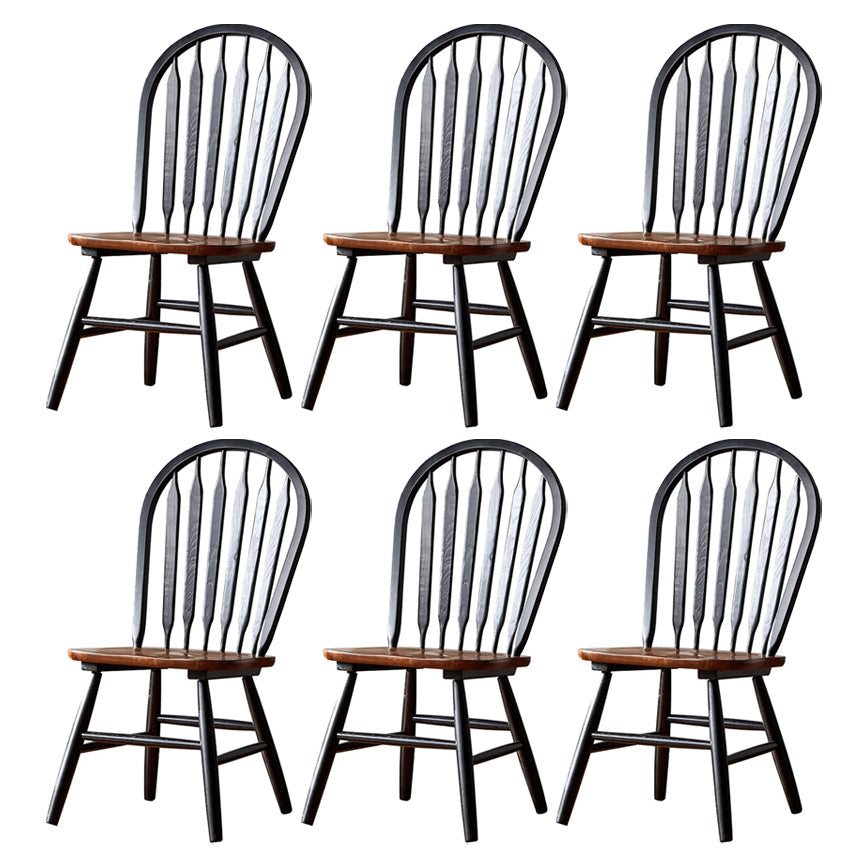 Traditional Style Dining Chair Solid Wood Windsor Back Side Chair for Home Black 6 Piece Set Clearhalo ' kitchen&dining_furn' 'Dining Chairs' 'Dining Tables & Seating' 'dining_chair' 'furn' 'furn_dining_chair' 'Furniture' 'furniture_dining_chair' 'Kitchen & Dining Furniture' 'kitchen' 3598028