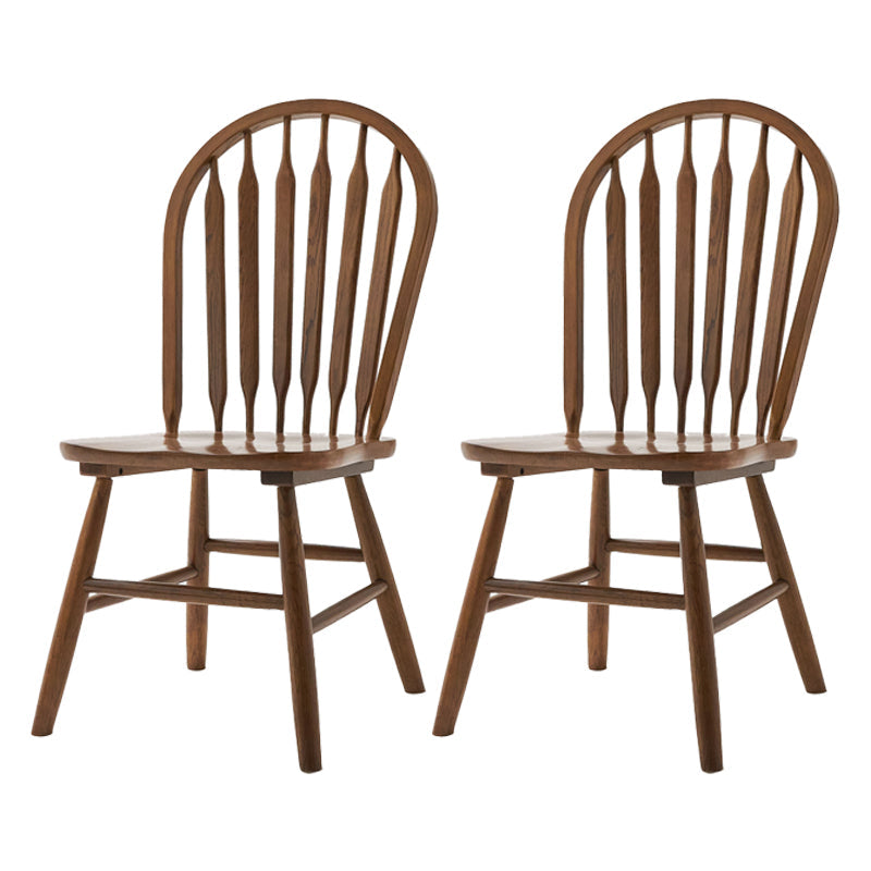 Traditional Style Dining Chair Solid Wood Windsor Back Side Chair for Home Brown 2 Piece Set Clearhalo ' kitchen&dining_furn' 'Dining Chairs' 'Dining Tables & Seating' 'dining_chair' 'furn' 'furn_dining_chair' 'Furniture' 'furniture_dining_chair' 'Kitchen & Dining Furniture' 'kitchen' 3598031