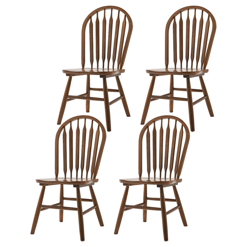 Traditional Style Dining Chair Solid Wood Windsor Back Side Chair for Home Brown 4 Piece Set Clearhalo ' kitchen&dining_furn' 'Dining Chairs' 'Dining Tables & Seating' 'dining_chair' 'furn' 'furn_dining_chair' 'Furniture' 'furniture_dining_chair' 'Kitchen & Dining Furniture' 'kitchen' 3598033