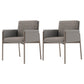 Faux Leather Contemporary Dining Chair Matte Finish Solid Back Dining Arm Chair Light Gray 2 Piece Set Clearhalo ' kitchen&dining_furn' 'Dining Chairs' 'Dining Tables & Seating' 'dining_chair' 'furn' 'furn_dining_chair' 'Furniture' 'furniture_dining_chair' 'Kitchen & Dining Furniture' 'kitchen' 3598050