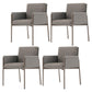 Faux Leather Contemporary Dining Chair Matte Finish Solid Back Dining Arm Chair Light Gray 4 Piece Set Clearhalo ' kitchen&dining_furn' 'Dining Chairs' 'Dining Tables & Seating' 'dining_chair' 'furn' 'furn_dining_chair' 'Furniture' 'furniture_dining_chair' 'Kitchen & Dining Furniture' 'kitchen' 3598053