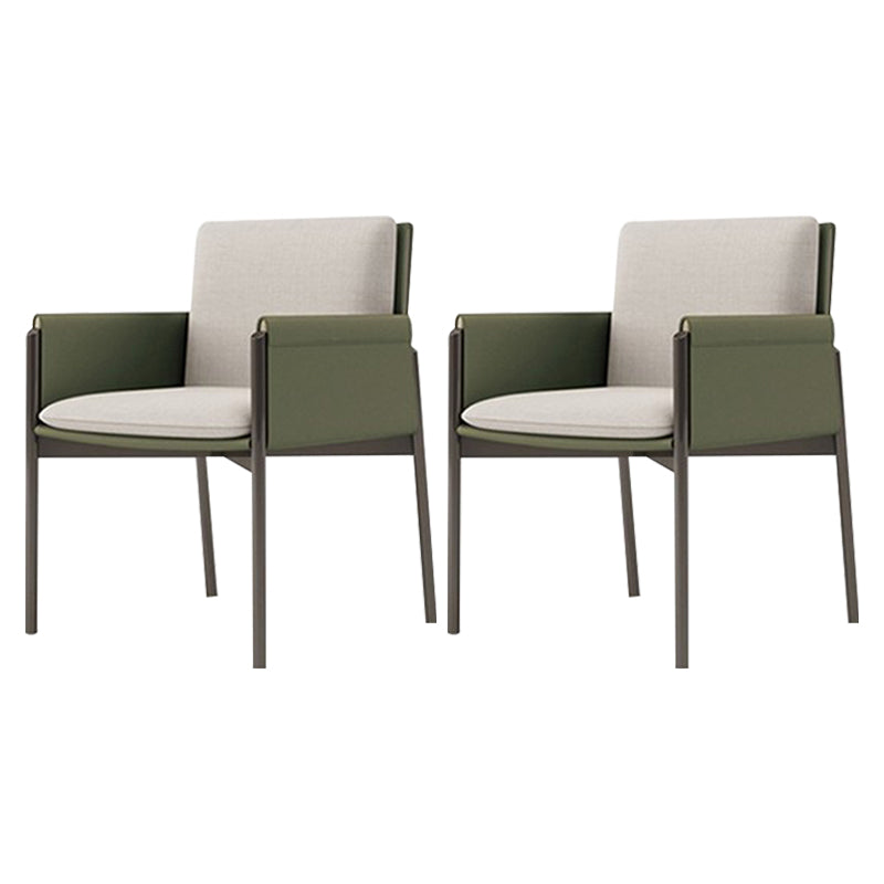 Faux Leather Contemporary Dining Chair Matte Finish Solid Back Dining Arm Chair Green 2 Piece Set Clearhalo ' kitchen&dining_furn' 'Dining Chairs' 'Dining Tables & Seating' 'dining_chair' 'furn' 'furn_dining_chair' 'Furniture' 'furniture_dining_chair' 'Kitchen & Dining Furniture' 'kitchen' 3598057