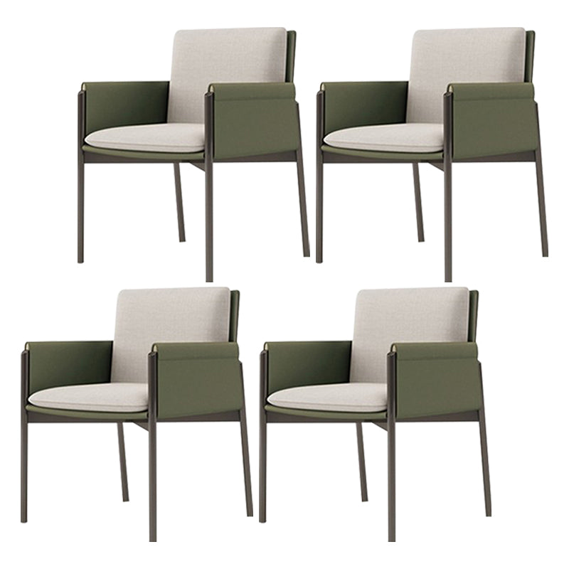 Faux Leather Contemporary Dining Chair Matte Finish Solid Back Dining Arm Chair Green 4 Piece Set Clearhalo ' kitchen&dining_furn' 'Dining Chairs' 'Dining Tables & Seating' 'dining_chair' 'furn' 'furn_dining_chair' 'Furniture' 'furniture_dining_chair' 'Kitchen & Dining Furniture' 'kitchen' 3598058