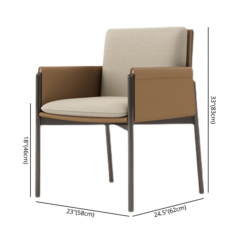 Faux Leather Contemporary Dining Chair Matte Finish Solid Back Dining Arm Chair Clearhalo ' kitchen&dining_furn' 'Dining Chairs' 'Dining Tables & Seating' 'dining_chair' 'furn' 'furn_dining_chair' 'Furniture' 'furniture_dining_chair' 'Kitchen & Dining Furniture' 'kitchen' 3598061