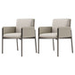 Faux Leather Contemporary Dining Chair Matte Finish Solid Back Dining Arm Chair Off-White 2 Piece Set Clearhalo ' kitchen&dining_furn' 'Dining Chairs' 'Dining Tables & Seating' 'dining_chair' 'furn' 'furn_dining_chair' 'Furniture' 'furniture_dining_chair' 'Kitchen & Dining Furniture' 'kitchen' 3598066