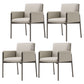 Faux Leather Contemporary Dining Chair Matte Finish Solid Back Dining Arm Chair Off-White 4 Piece Set Clearhalo ' kitchen&dining_furn' 'Dining Chairs' 'Dining Tables & Seating' 'dining_chair' 'furn' 'furn_dining_chair' 'Furniture' 'furniture_dining_chair' 'Kitchen & Dining Furniture' 'kitchen' 3598067