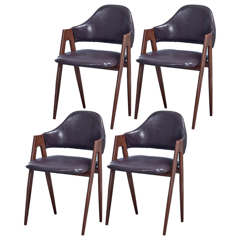 Glam Style Wooden Dining Arm Chair Matte Finish Dining Chair for Dinning Room Black 4 Piece Set Clearhalo ' kitchen&dining_furn' 'Dining Chairs' 'Dining Tables & Seating' 'dining_chair' 'furn' 'furn_dining_chair' 'Furniture' 'furniture_dining_chair' 'Kitchen & Dining Furniture' 'kitchen' 3598069