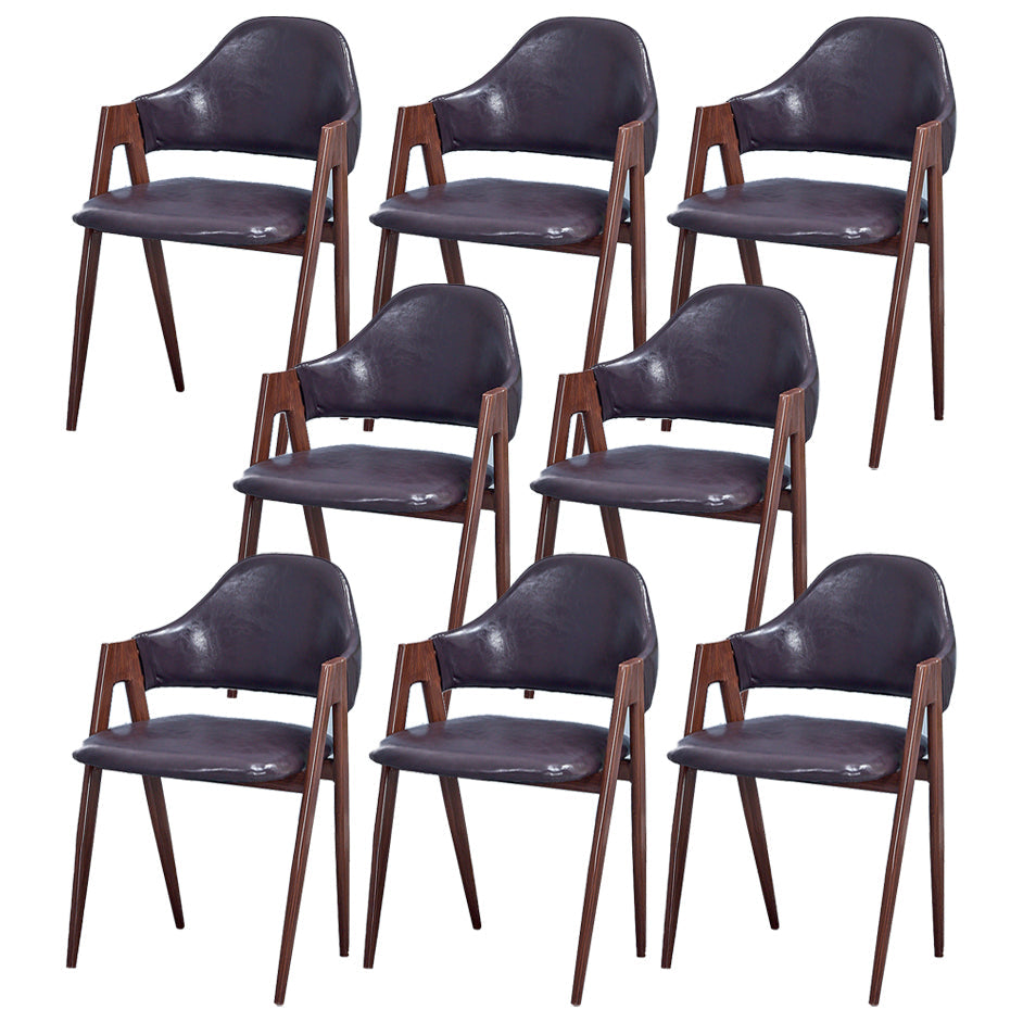 Glam Style Wooden Dining Arm Chair Matte Finish Dining Chair for Dinning Room Black 8 Piece Set Clearhalo ' kitchen&dining_furn' 'Dining Chairs' 'Dining Tables & Seating' 'dining_chair' 'furn' 'furn_dining_chair' 'Furniture' 'furniture_dining_chair' 'Kitchen & Dining Furniture' 'kitchen' 3598071