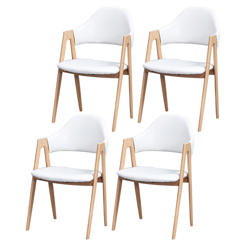 Glam Style Wooden Dining Arm Chair Matte Finish Dining Chair for Dinning Room White 4 Piece Set Clearhalo ' kitchen&dining_furn' 'Dining Chairs' 'Dining Tables & Seating' 'dining_chair' 'furn' 'furn_dining_chair' 'Furniture' 'furniture_dining_chair' 'Kitchen & Dining Furniture' 'kitchen' 3598077