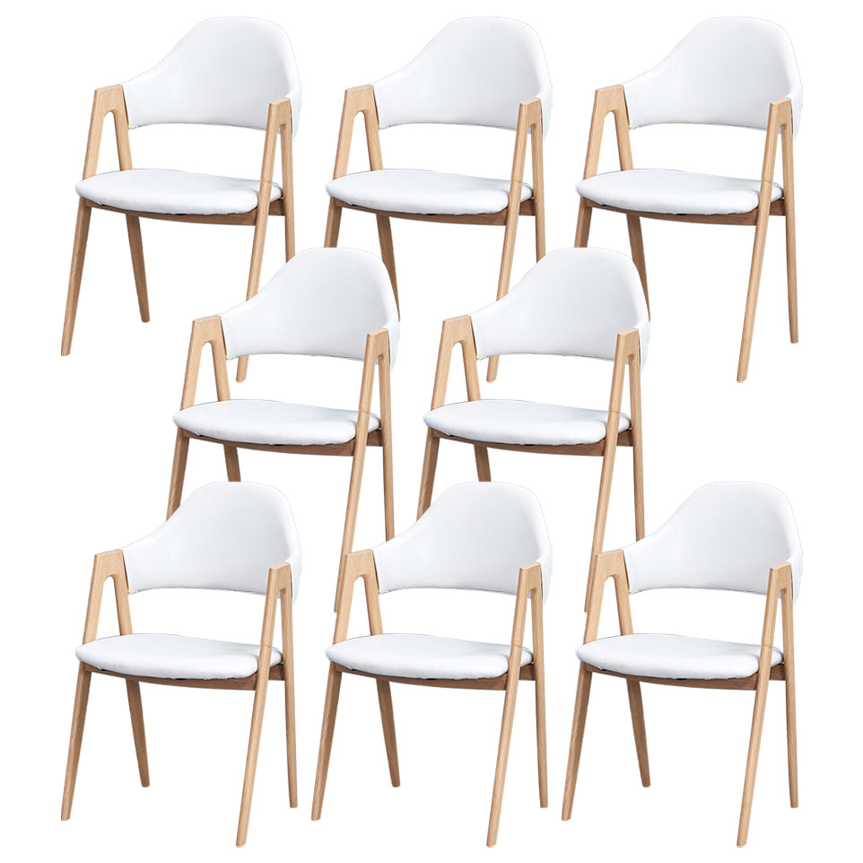 Glam Style Wooden Dining Arm Chair Matte Finish Dining Chair for Dinning Room White 8 Piece Set Clearhalo ' kitchen&dining_furn' 'Dining Chairs' 'Dining Tables & Seating' 'dining_chair' 'furn' 'furn_dining_chair' 'Furniture' 'furniture_dining_chair' 'Kitchen & Dining Furniture' 'kitchen' 3598079