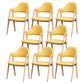 Glam Style Wooden Dining Arm Chair Matte Finish Dining Chair for Dinning Room Yellow 8 Piece Set Clearhalo ' kitchen&dining_furn' 'Dining Chairs' 'Dining Tables & Seating' 'dining_chair' 'furn' 'furn_dining_chair' 'Furniture' 'furniture_dining_chair' 'Kitchen & Dining Furniture' 'kitchen' 3598082