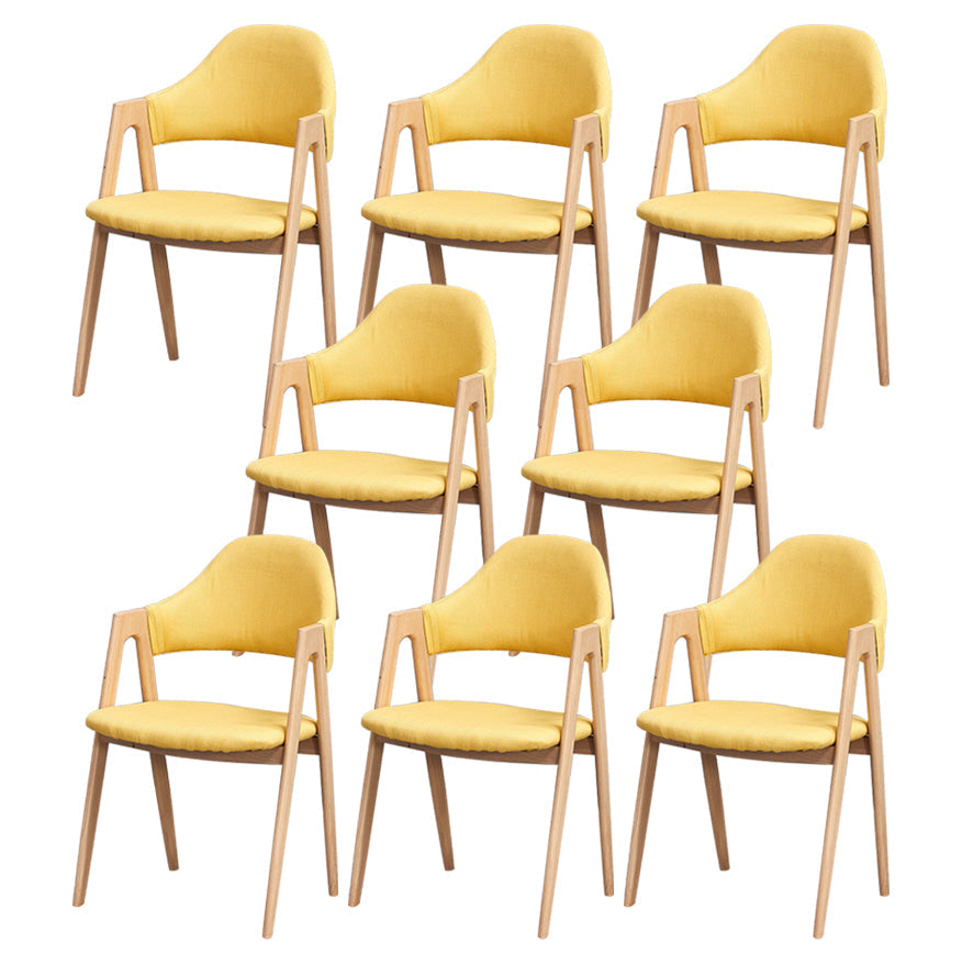 Glam Style Wooden Dining Arm Chair Matte Finish Dining Chair for Dinning Room Yellow 8 Piece Set Clearhalo ' kitchen&dining_furn' 'Dining Chairs' 'Dining Tables & Seating' 'dining_chair' 'furn' 'furn_dining_chair' 'Furniture' 'furniture_dining_chair' 'Kitchen & Dining Furniture' 'kitchen' 3598082
