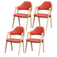 Glam Style Wooden Dining Arm Chair Matte Finish Dining Chair for Dinning Room Orange 4 Piece Set Clearhalo ' kitchen&dining_furn' 'Dining Chairs' 'Dining Tables & Seating' 'dining_chair' 'furn' 'furn_dining_chair' 'Furniture' 'furniture_dining_chair' 'Kitchen & Dining Furniture' 'kitchen' 3598083