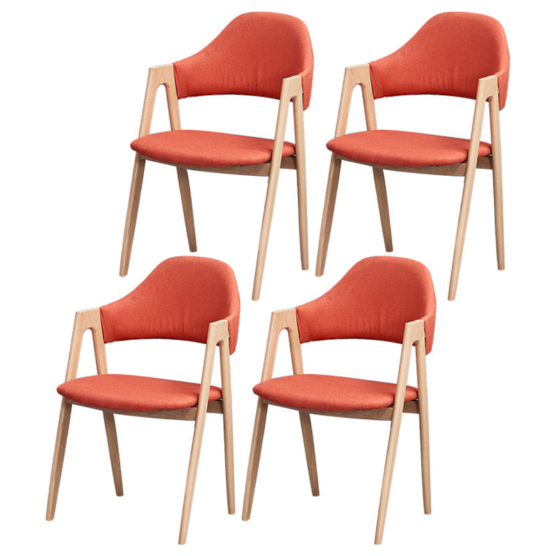 Glam Style Wooden Dining Arm Chair Matte Finish Dining Chair for Dinning Room Orange 4 Piece Set Clearhalo ' kitchen&dining_furn' 'Dining Chairs' 'Dining Tables & Seating' 'dining_chair' 'furn' 'furn_dining_chair' 'Furniture' 'furniture_dining_chair' 'Kitchen & Dining Furniture' 'kitchen' 3598083