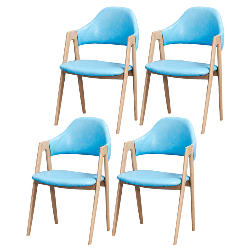 Glam Style Wooden Dining Arm Chair Matte Finish Dining Chair for Dinning Room Blue 4 Piece Set Clearhalo ' kitchen&dining_furn' 'Dining Chairs' 'Dining Tables & Seating' 'dining_chair' 'furn' 'furn_dining_chair' 'Furniture' 'furniture_dining_chair' 'Kitchen & Dining Furniture' 'kitchen' 3598085
