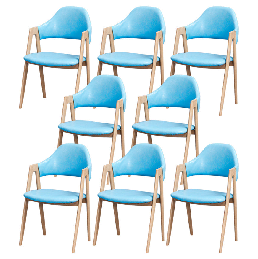Glam Style Wooden Dining Arm Chair Matte Finish Dining Chair for Dinning Room Blue 8 Piece Set Clearhalo ' kitchen&dining_furn' 'Dining Chairs' 'Dining Tables & Seating' 'dining_chair' 'furn' 'furn_dining_chair' 'Furniture' 'furniture_dining_chair' 'Kitchen & Dining Furniture' 'kitchen' 3598086