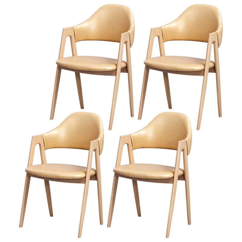 Glam Style Wooden Dining Arm Chair Matte Finish Dining Chair for Dinning Room Light Yellow 4 Piece Set Clearhalo ' kitchen&dining_furn' 'Dining Chairs' 'Dining Tables & Seating' 'dining_chair' 'furn' 'furn_dining_chair' 'Furniture' 'furniture_dining_chair' 'Kitchen & Dining Furniture' 'kitchen' 3598089