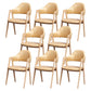 Glam Style Wooden Dining Arm Chair Matte Finish Dining Chair for Dinning Room Light Yellow 8 Piece Set Clearhalo ' kitchen&dining_furn' 'Dining Chairs' 'Dining Tables & Seating' 'dining_chair' 'furn' 'furn_dining_chair' 'Furniture' 'furniture_dining_chair' 'Kitchen & Dining Furniture' 'kitchen' 3598090