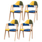 Glam Style Wooden Dining Arm Chair Matte Finish Dining Chair for Dinning Room Blue-White 4 Piece Set Clearhalo ' kitchen&dining_furn' 'Dining Chairs' 'Dining Tables & Seating' 'dining_chair' 'furn' 'furn_dining_chair' 'Furniture' 'furniture_dining_chair' 'Kitchen & Dining Furniture' 'kitchen' 3598093