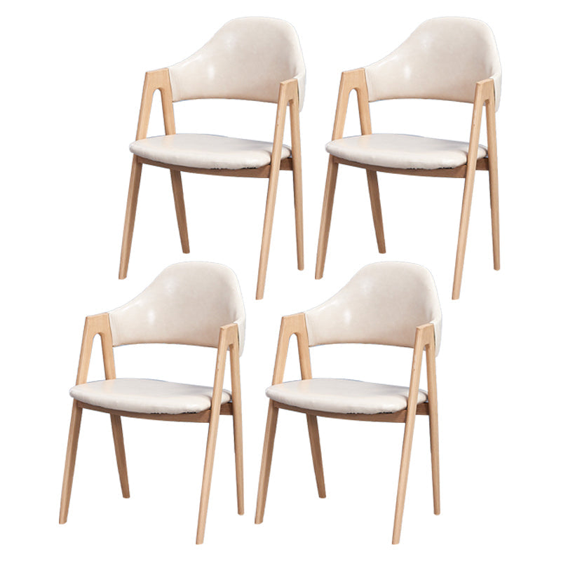 Glam Style Wooden Dining Arm Chair Matte Finish Dining Chair for Dinning Room Beige 4 Piece Set Clearhalo ' kitchen&dining_furn' 'Dining Chairs' 'Dining Tables & Seating' 'dining_chair' 'furn' 'furn_dining_chair' 'Furniture' 'furniture_dining_chair' 'Kitchen & Dining Furniture' 'kitchen' 3598095