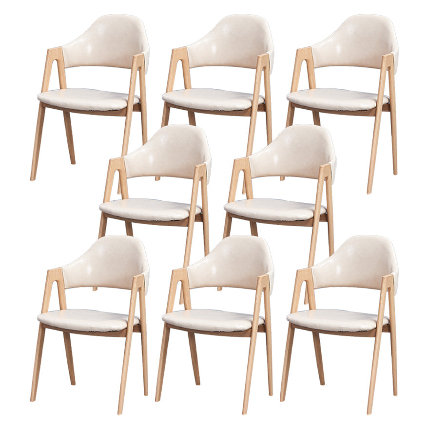 Glam Style Wooden Dining Arm Chair Matte Finish Dining Chair for Dinning Room Beige 8 Piece Set Clearhalo ' kitchen&dining_furn' 'Dining Chairs' 'Dining Tables & Seating' 'dining_chair' 'furn' 'furn_dining_chair' 'Furniture' 'furniture_dining_chair' 'Kitchen & Dining Furniture' 'kitchen' 3598096