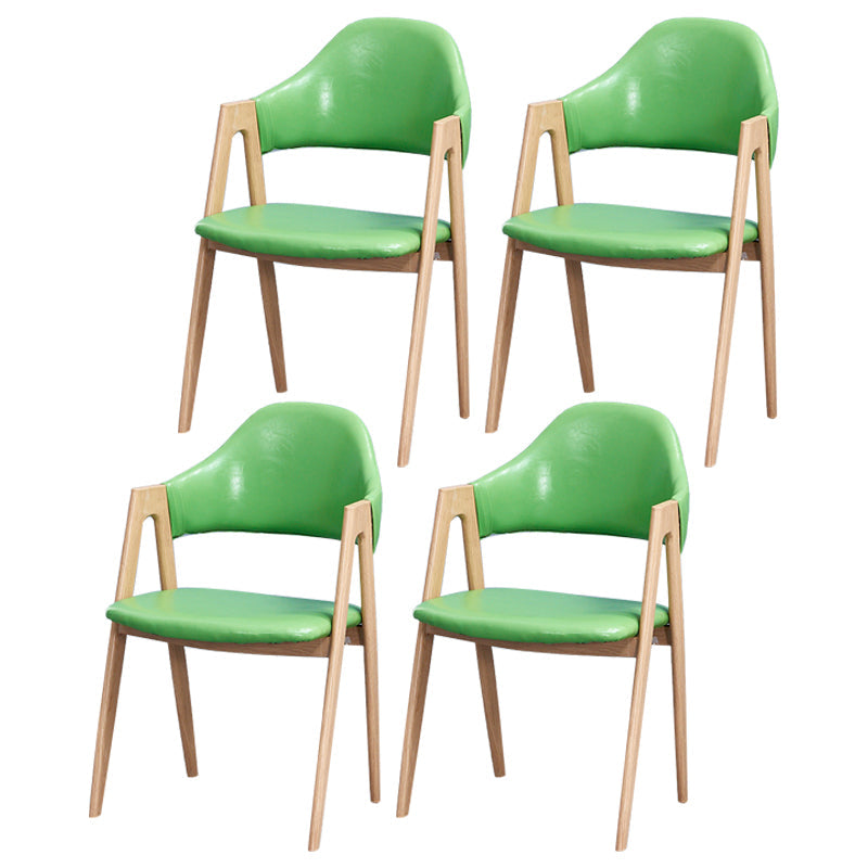 Glam Style Wooden Dining Arm Chair Matte Finish Dining Chair for Dinning Room Lemon Green 4 Piece Set Clearhalo ' kitchen&dining_furn' 'Dining Chairs' 'Dining Tables & Seating' 'dining_chair' 'furn' 'furn_dining_chair' 'Furniture' 'furniture_dining_chair' 'Kitchen & Dining Furniture' 'kitchen' 3598101