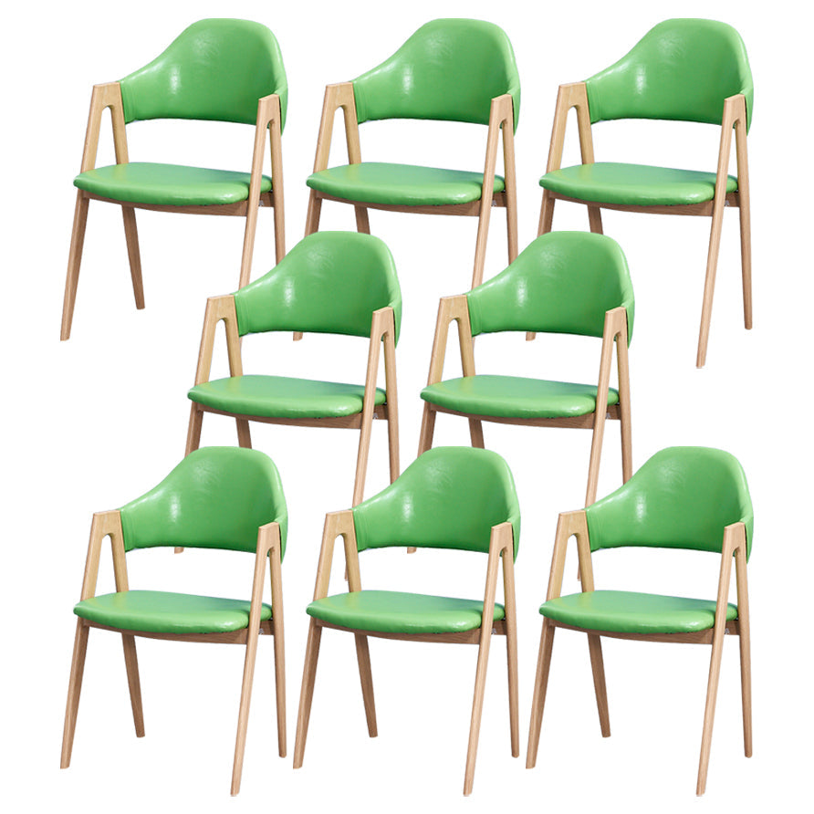 Glam Style Wooden Dining Arm Chair Matte Finish Dining Chair for Dinning Room Lemon Green 8 Piece Set Clearhalo ' kitchen&dining_furn' 'Dining Chairs' 'Dining Tables & Seating' 'dining_chair' 'furn' 'furn_dining_chair' 'Furniture' 'furniture_dining_chair' 'Kitchen & Dining Furniture' 'kitchen' 3598102
