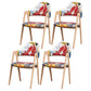 Glam Style Wooden Dining Arm Chair Matte Finish Dining Chair for Dinning Room Red-Yellow 4 Piece Set Clearhalo ' kitchen&dining_furn' 'Dining Chairs' 'Dining Tables & Seating' 'dining_chair' 'furn' 'furn_dining_chair' 'Furniture' 'furniture_dining_chair' 'Kitchen & Dining Furniture' 'kitchen' 3598103