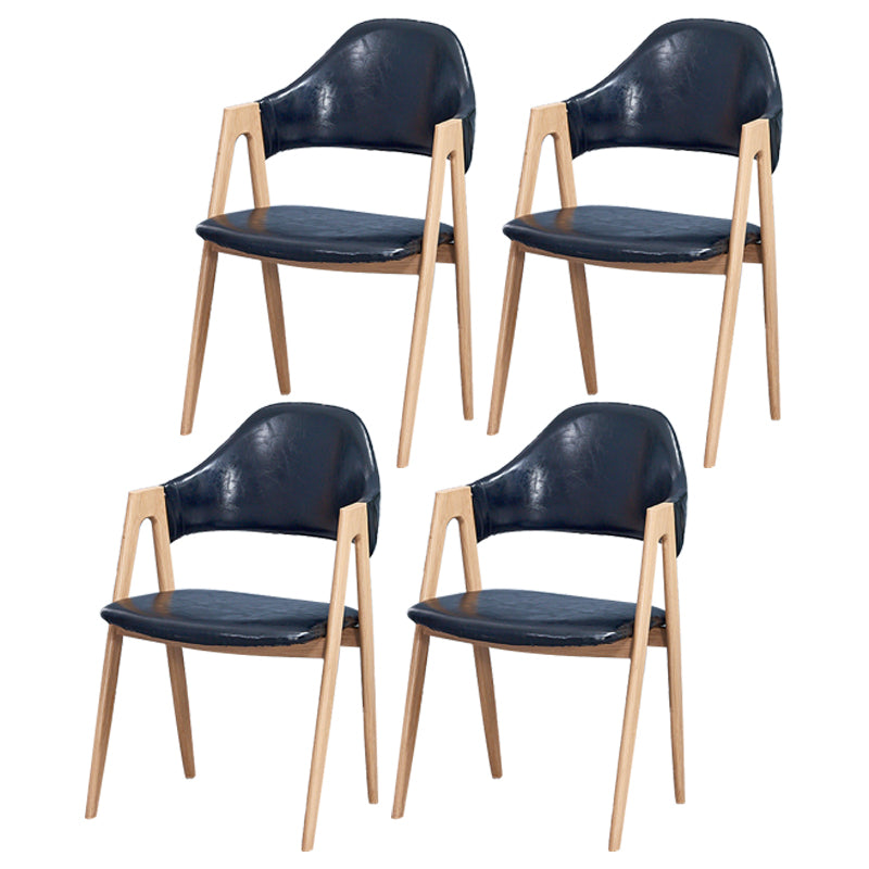Glam Style Wooden Dining Arm Chair Matte Finish Dining Chair for Dinning Room Dark Blue 4 Piece Set Clearhalo ' kitchen&dining_furn' 'Dining Chairs' 'Dining Tables & Seating' 'dining_chair' 'furn' 'furn_dining_chair' 'Furniture' 'furniture_dining_chair' 'Kitchen & Dining Furniture' 'kitchen' 3598105