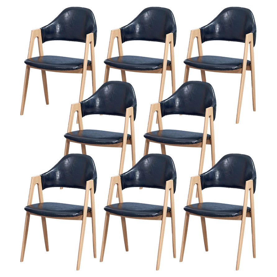 Glam Style Wooden Dining Arm Chair Matte Finish Dining Chair for Dinning Room Dark Blue 8 Piece Set Clearhalo ' kitchen&dining_furn' 'Dining Chairs' 'Dining Tables & Seating' 'dining_chair' 'furn' 'furn_dining_chair' 'Furniture' 'furniture_dining_chair' 'Kitchen & Dining Furniture' 'kitchen' 3598106