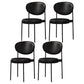 Nordic Flax Leather Dining Chair 33"H Open Back Dining Side Chair with Metal Base Black Leather 4 Piece Set Clearhalo ' kitchen&dining_furn' 'Dining Chairs' 'Dining Tables & Seating' 'dining_chair' 'furn' 'furn_dining_chair' 'Furniture' 'furniture_dining_chair' 'Kitchen & Dining Furniture' 'kitchen' 3598118