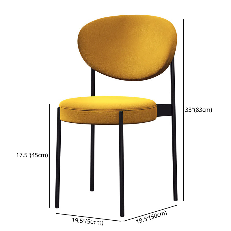Nordic Flax Leather Dining Chair 33"H Open Back Dining Side Chair with Metal Base Clearhalo ' kitchen&dining_furn' 'Dining Chairs' 'Dining Tables & Seating' 'dining_chair' 'furn' 'furn_dining_chair' 'Furniture' 'furniture_dining_chair' 'Kitchen & Dining Furniture' 'kitchen' 3598122